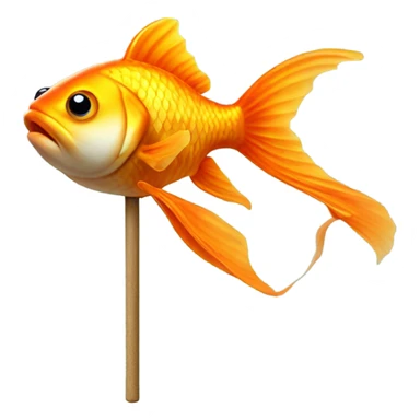 Goldfish with a walking cane sticker