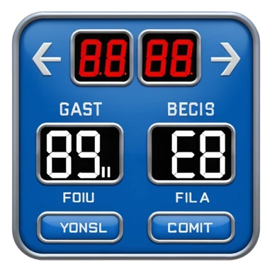 electronic score board blue (#00A3E0) and red (#F9423A) sticker