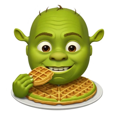 Shrek eating waffles sticker