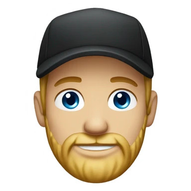 blue eyed man with blonde beard and black cap sticker