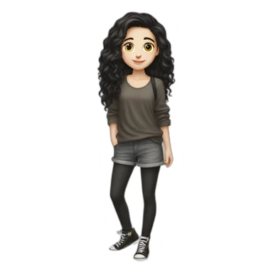 Artist painter girl dark hair white girl sticker