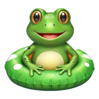 frog with a floatie sticker