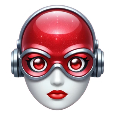 red glitter cyberpunk shine sticker