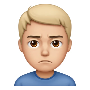 annoyed face that’s also sad sticker