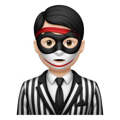 thief with black and white suit with stripes sticker