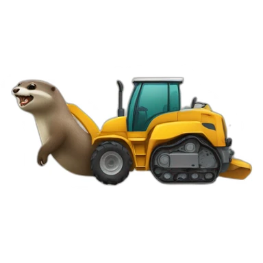 Loutre dans un tractopel sticker