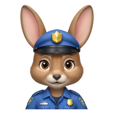 Judy Hopps (gray rabbit with a police suit, without a cap. big ears) from the Zootopia Disney movie sticker