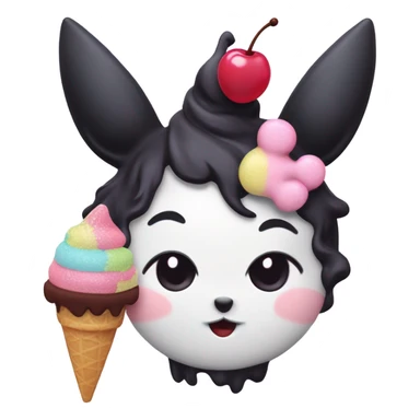 kuromi with ice cream sticker
