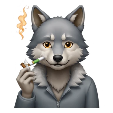 Loup qui fume un joint sticker