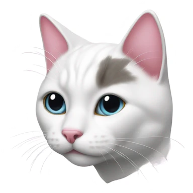 White cat with pink nose  sticker