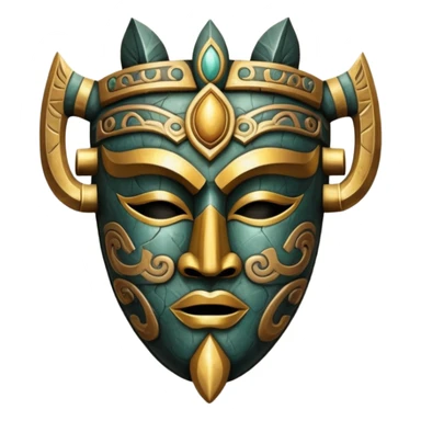 ancient ceremonial mask, stone texture sticker