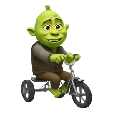 Shreck on a tricycle  sticker