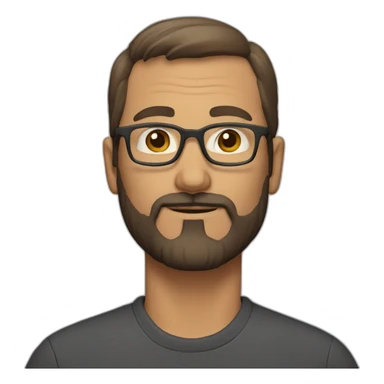 A 50 year old men with short hair brown, beard and rectangle glasses sticker