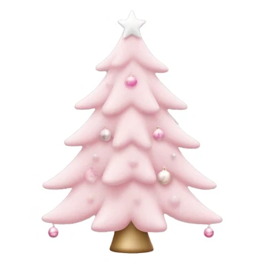 Pastel pink Christmas tree with pink and white ornaments  sticker