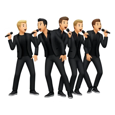 Five silhouettes of singing guys for 'I Want It That Way' by Backstreet Boys sticker