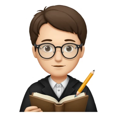 male poet writing poetry sticker