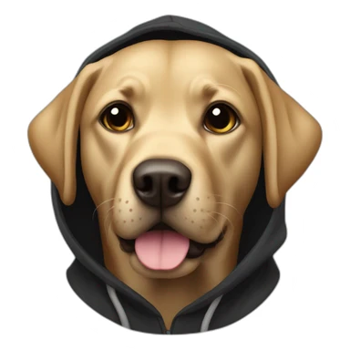 Labrador in a black hoodie sticker