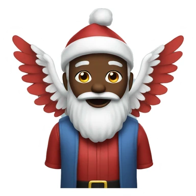 Black Santa with wings sticker