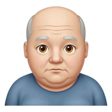 obése avec des cheveux gris calvitie bien gros sticker