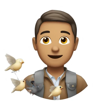 A dizzi person with little birds flying up in his head in a circle sticker