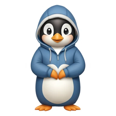friendly anthropomorphised penguin in a hoodie and jeans standing with arms folded, smiling sticker