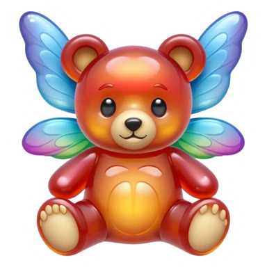 gummy teddy bear with fairy wings sticker