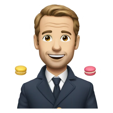Macron qui mange un macaron sticker