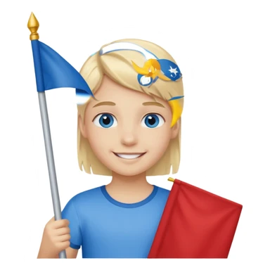 Flag holder kid sticker