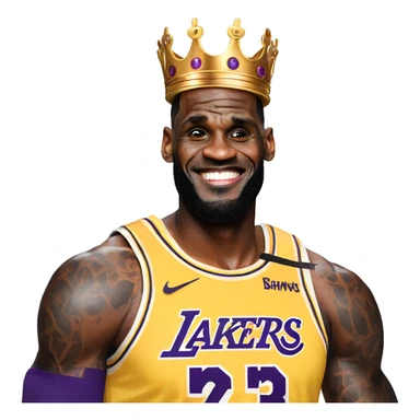 King lebron in lakers jersey sticker