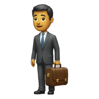 investor with a suit case sticker