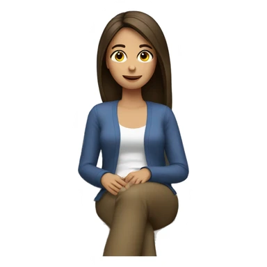 Brunette with straight hair relaxing watching TV sticker