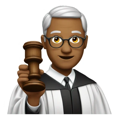 a judge holding a gavel in his hand sticker