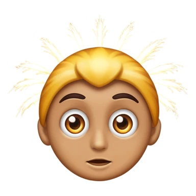 classic emoji style face with wide eyes and fireworks in the background sticker