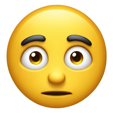yellow round emoji that looks like it’s thinking and reminiscing about the past with eyes looking up in thought  sticker