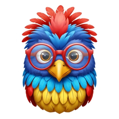 cool colorful bird with glassess sticker