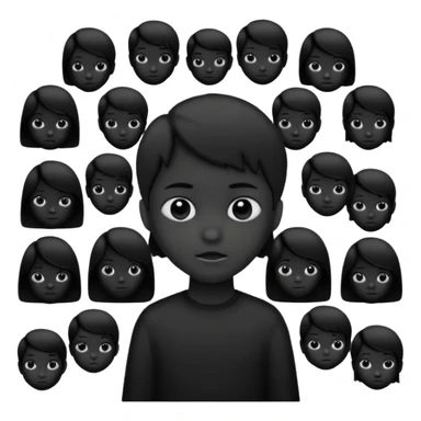 child silhouette surrounded by several larger silhouettes sticker