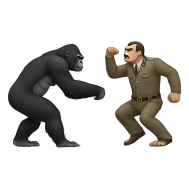 Gorilla defeating Adolf Hitler sticker