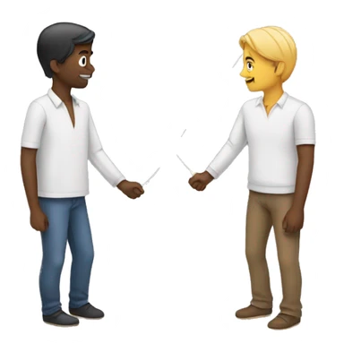 two people connected by a string sticker