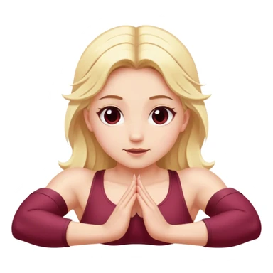 angelic blonde girl stretching in Burgundy  gym  sticker