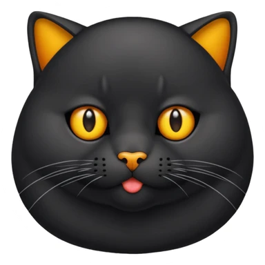 Un gato negro gordito con los ojos de color amarillos sentado con un collar que diga: waina michi sticker