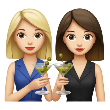 pretty blonde and brunnete girls holding dirty martinis sticker