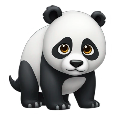 A panda bear mixed with a dinosaur sticker