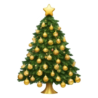 Christmas tree with gold decorations and lights  sticker