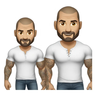 actor dave bautista cartoon wearing henley  sticker