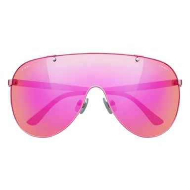 pink mirrored shield sunglasses, Y2K cyber style, frameless design sticker