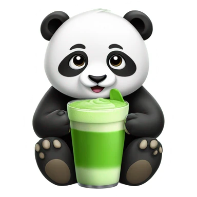 Panda drinks matcha latte  sticker