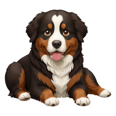 Generate a Bernese Mountain Dog that is just taking care of physiological needs sticker
