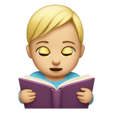 Crying baby reading book sticker