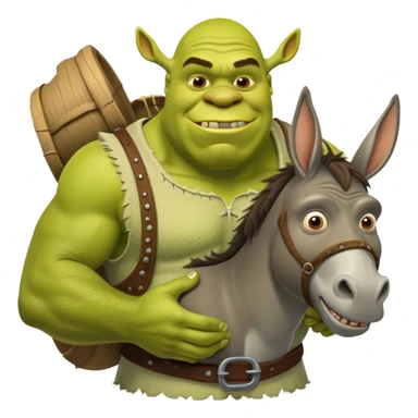Shrek holding donkeys buřt sticker