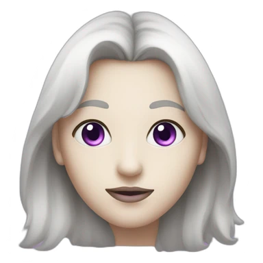 visage cœur violet et blanc dans les yeux sticker